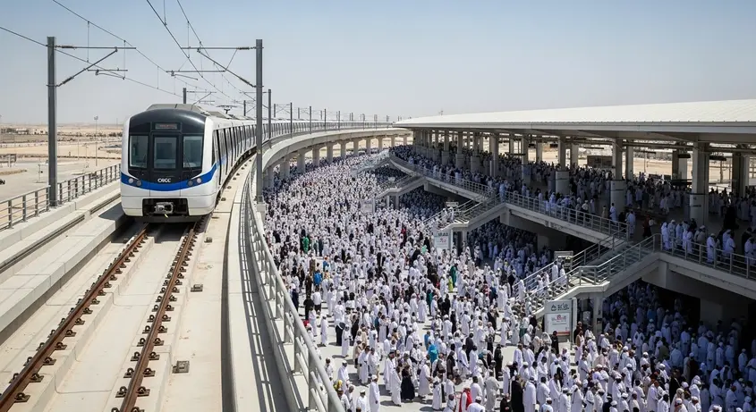 قطار المشاعر قطار المشاعر في محطة منى أثناء نقل الحجاج