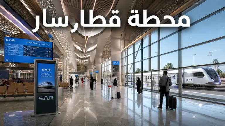 محطة قطار سار مع مسارات السكك الحديدية
