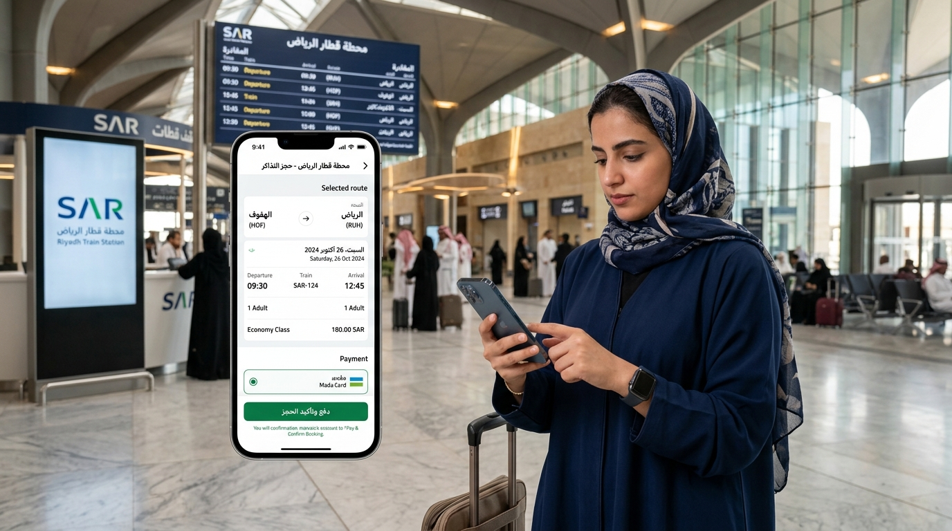 محطة القطار الرياض محطة القطار الرياض التابعة لشركة SAR مع مبنى المحطة الرئيسي ومداخل الركاب في العاصمة الرياض.