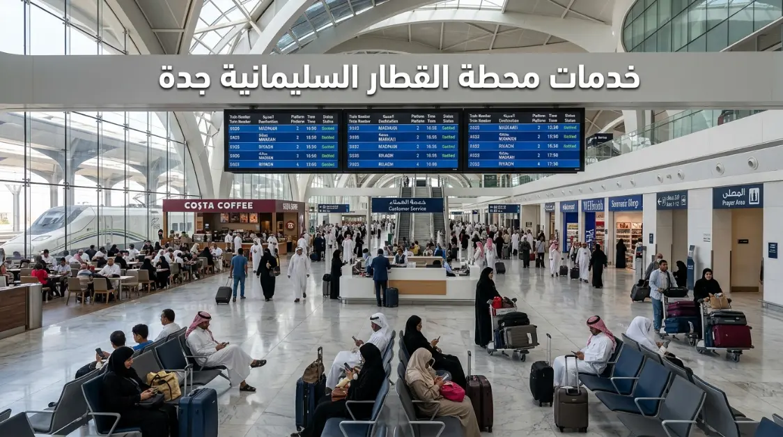 خدمات ومرافق محطة القطار السليمانية جدة للمسافرين