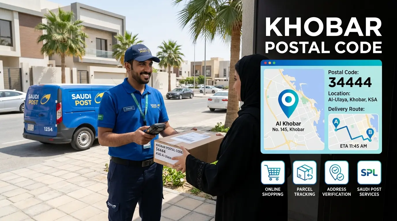 Khobar Postal Code map showing Al Khobar districts and postal areas