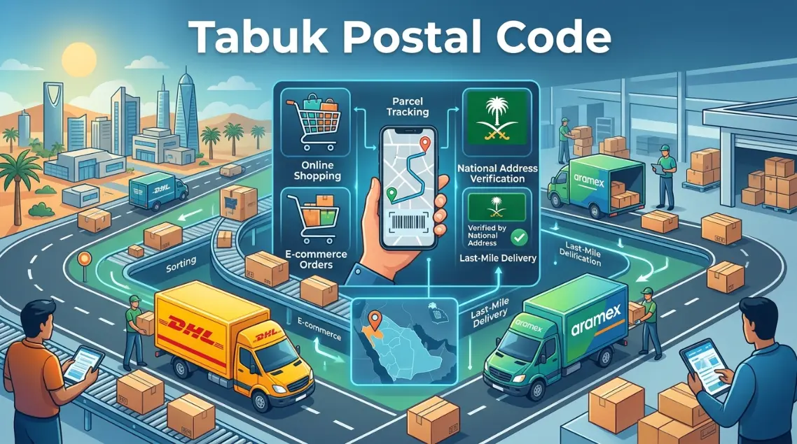Complete Tabuk Postal Code list with neighborhoods and areas in Tabuk region