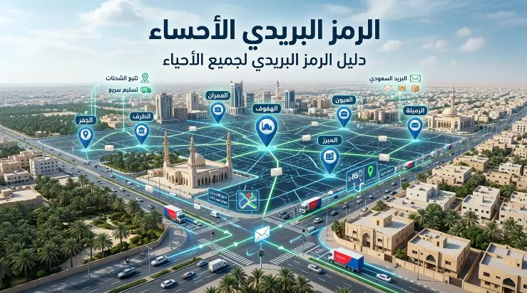 دليل الرمز البريدي الأحساء يوضح الرموز البريدية لمدن وأحياء محافظة الأحساء وخدمات التوصيل.