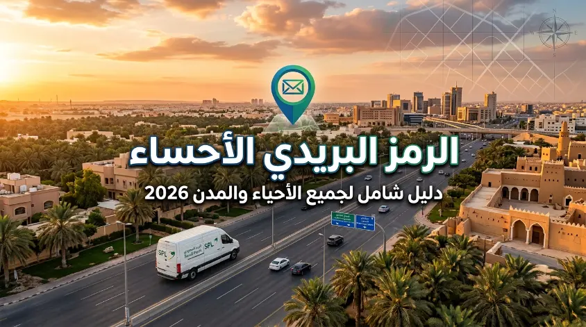 الرمز البريدي الأحساء 2026 مع معلومات العنوان الوطني وسبل والرموز البريدية لجميع المناطق والأحياء.