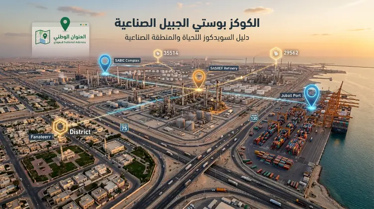 دليل الرمز البريدي الجبيل مع خدمات سبل والعنوان الوطني السعودي