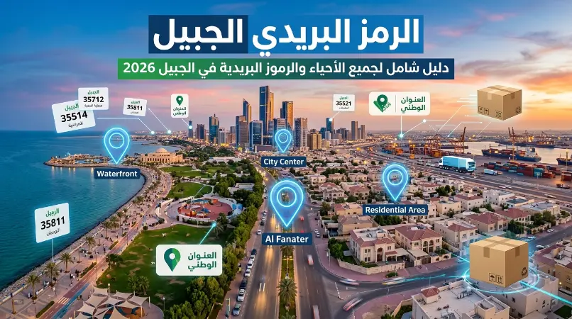 الرمز البريدي الجبيل ودليل جميع الرموز البريدية لأحياء الجبيل 2026