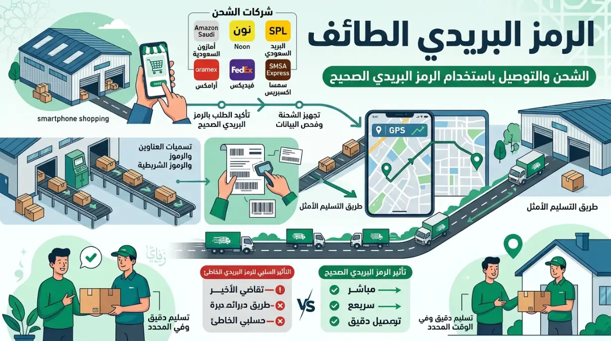 جدول الرمز البريدي الطائف لجميع الأحياء، بما في ذلك شهار، الوسام، الحلقة، الفيصلية، السداد، والريان.