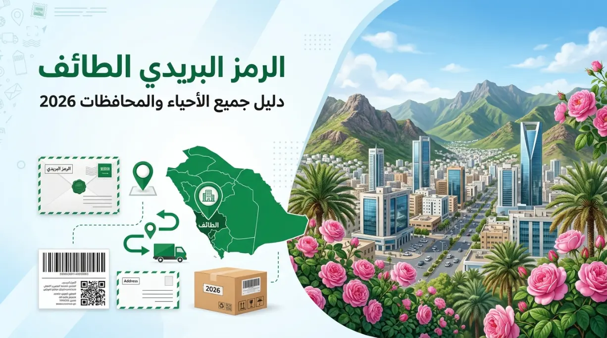 الرمز البريدي الطائف – دليل شامل لجميع أحياء ومحافظات الطائف مع شرح نظام البريد السعودي وسبل 2026.