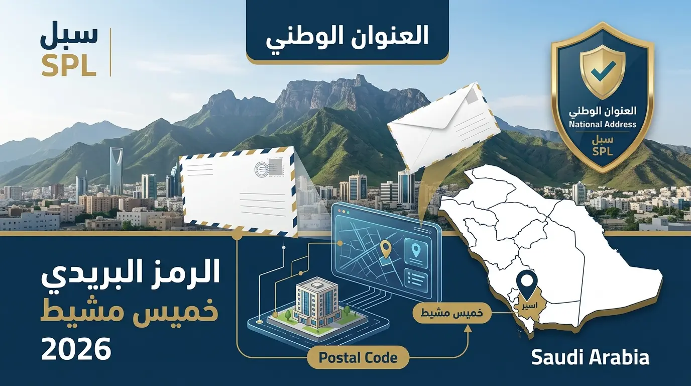 الرمز البريدي خميس مشيط خريطة خميس مشيط توضح الرمز البريدي والعنوان الوطني