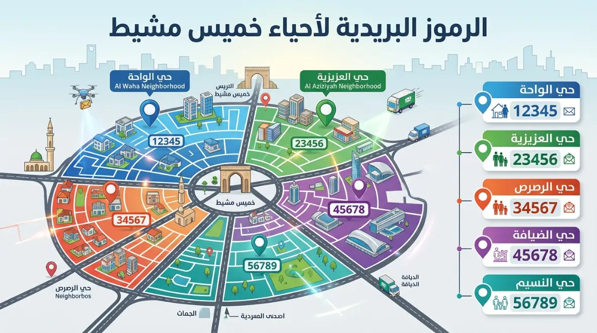 الرمز البريدي خميس مشيط الرمز البريدي خميس مشيط 2026 وطريقة البحث عبر سبل