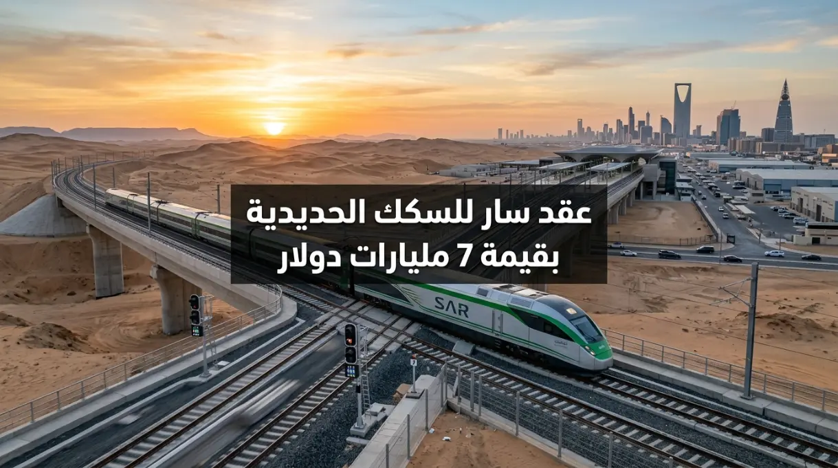 عقد سار للسكك الحديدية بقيمة 7 مليارات دولار مشروع سار للسكك الحديدية بقيمة 7 مليارات دولار يربط المدن والموانئ عبر شبكة سكك حديدية حديثة