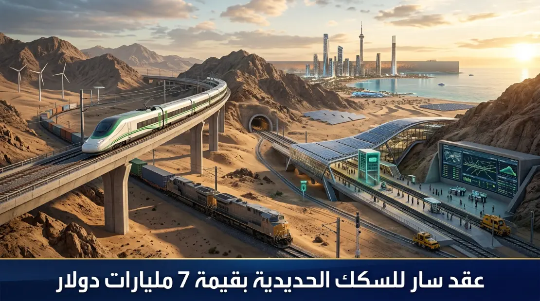 عقد سار للسكك الحديدية بقيمة 7 مليارات دولار مشروع توسعة السكك الحديدية السعودية باستخدام تقنيات ذكية ضمن عقد سار للسكك الحديدية بقيمة 7 مليارات دولار