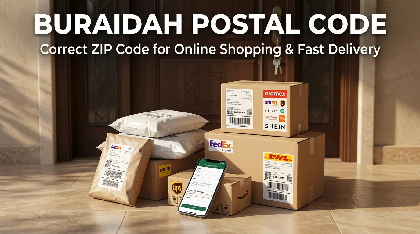 Buraidah Postal Code for Amazon, Noon, AliExpress, Temu, SHEIN, and courier delivery services in Saudi Arabia