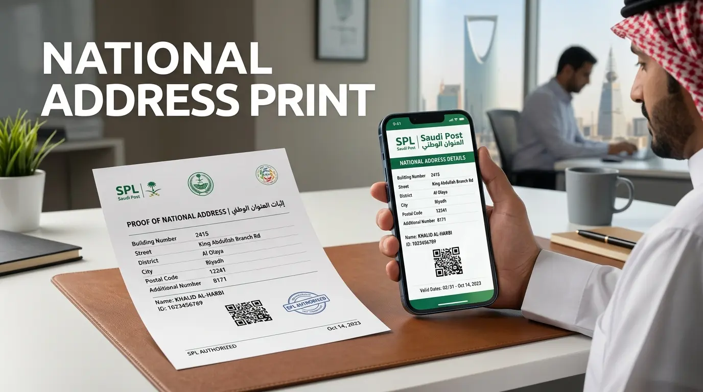 Saudi National Address PDF document ready for printing