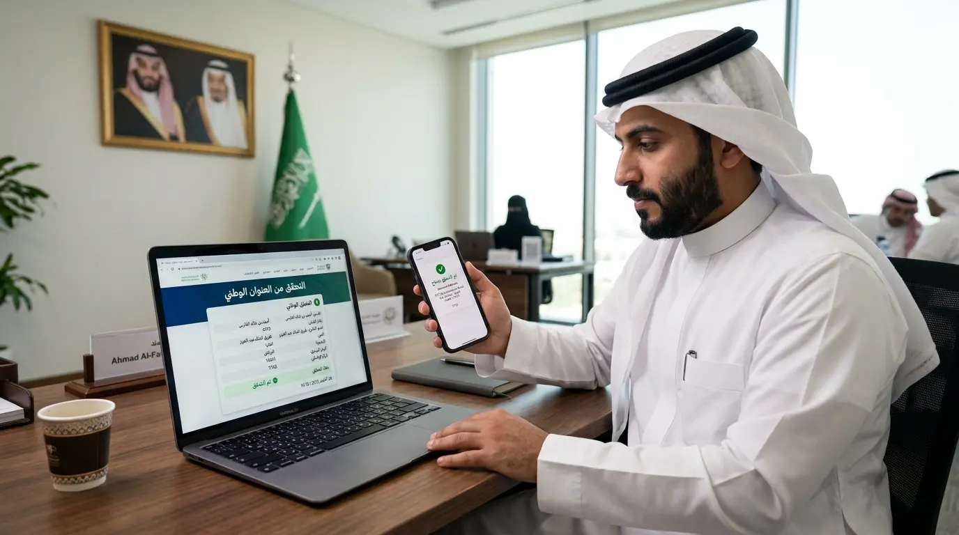 خطوات التحقق من العنوان الوطني
