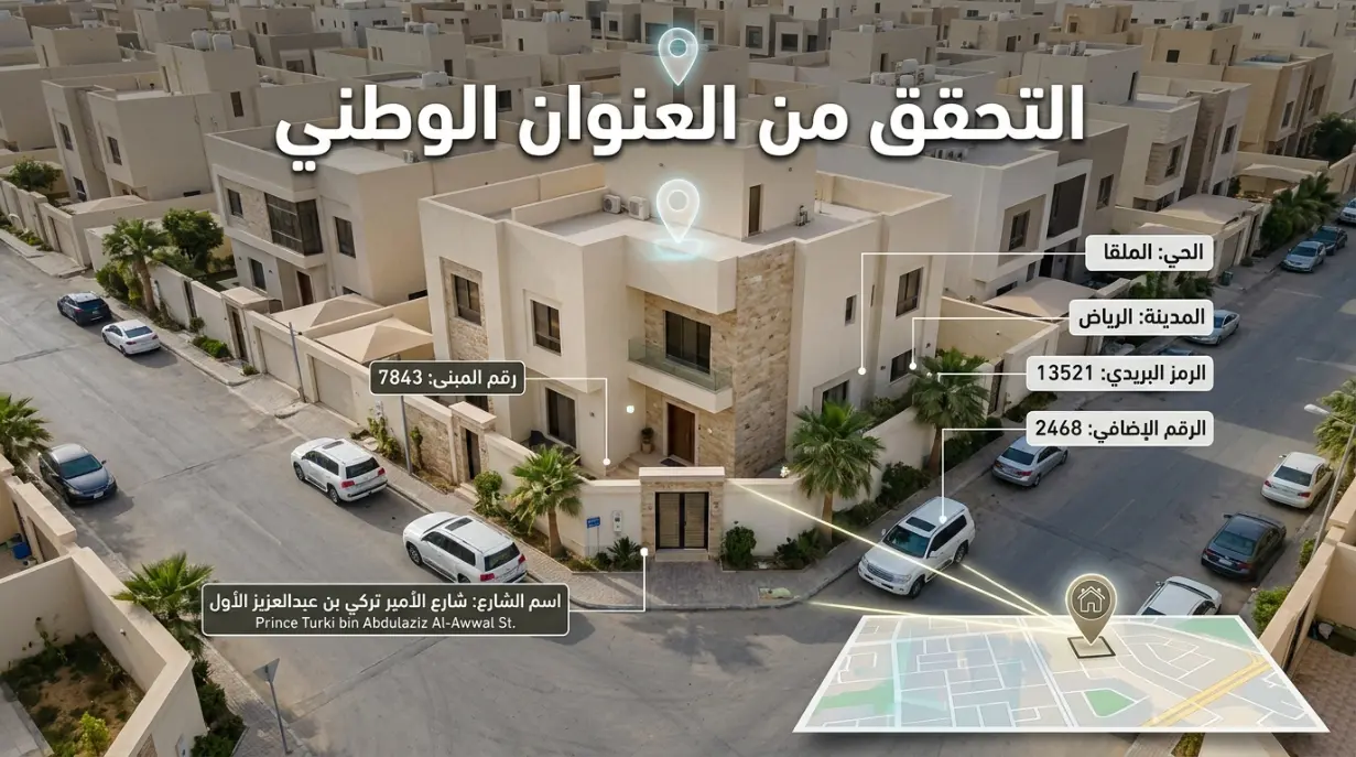 التحقق من العنوان الوطني عبر سبل