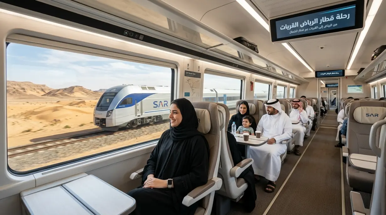 Haramain Train Tickets رحلة قطار الرياض القريات من الرياض إلى القريات عبر قطار الشمال