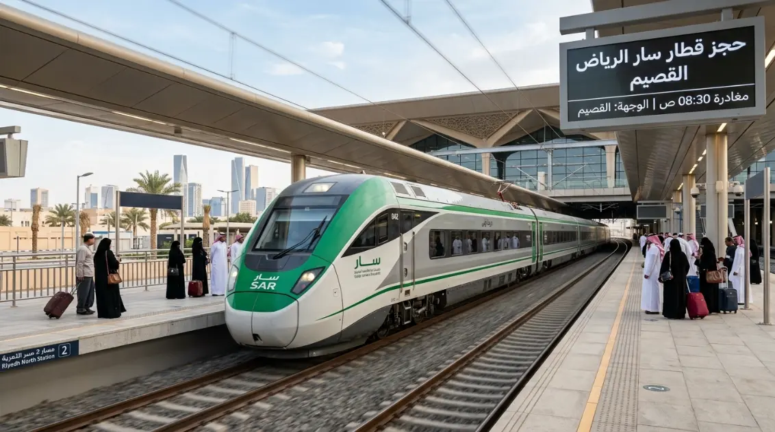 حجز قطار سار الرياض القصيم وصول قطار سار إلى محطة القصيم من الرياض