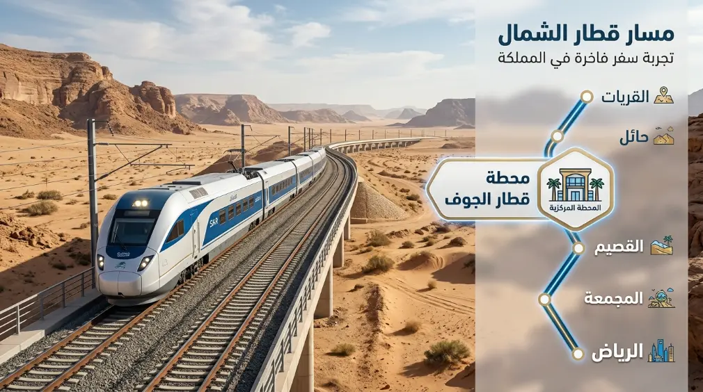 محطة قطار الجوف مسار محطة قطار الجوف ضمن محطات قطار الشمال