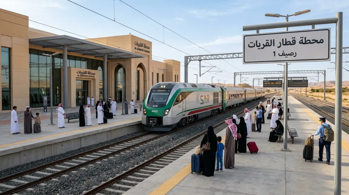 محطة قطار القريات صالة ومرافق محطة قطار القريات للمسافرين