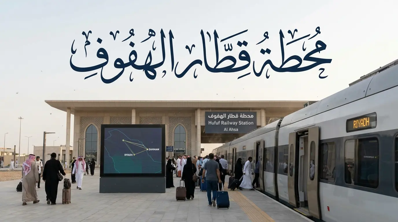 محطة قطار الهفوف محطة قطار الهفوف ومنصة انتظار المسافرين