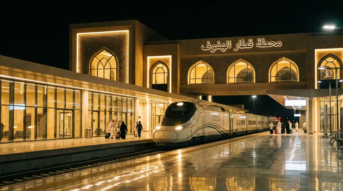 محطة قطار الهفوف محطة قطار الهفوف من الخارج مع وصول قطار سار